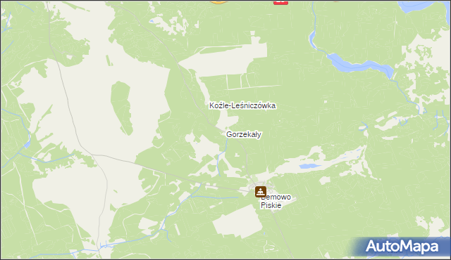 mapa Gorzekały, Gorzekały na mapie Targeo