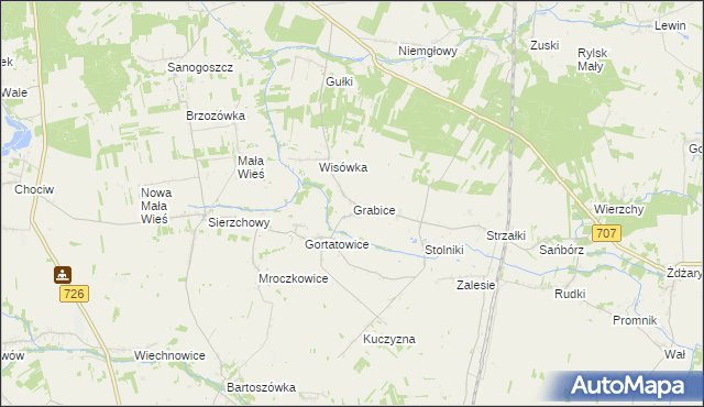 mapa Grabice gmina Cielądz, Grabice gmina Cielądz na mapie Targeo