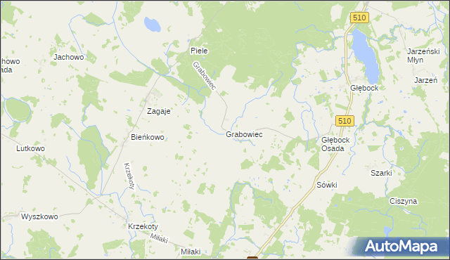 mapa Grabowiec gmina Lelkowo, Grabowiec gmina Lelkowo na mapie Targeo