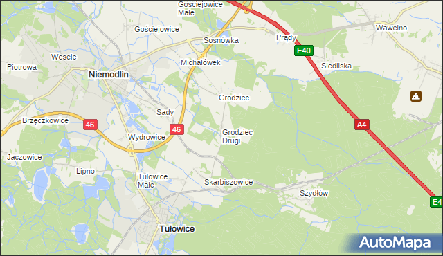 mapa Grodziec Drugi, Grodziec Drugi na mapie Targeo