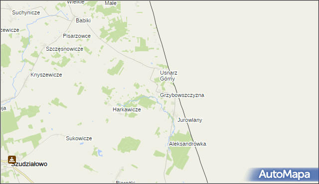 mapa Grzybowszczyzna, Grzybowszczyzna na mapie Targeo