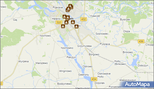 mapa Grzymysław, Grzymysław na mapie Targeo