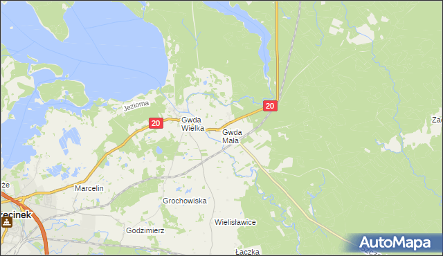 mapa Gwda Mała, Gwda Mała na mapie Targeo