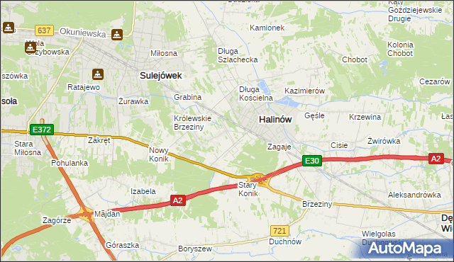 mapa Hipolitów gmina Halinów, Hipolitów gmina Halinów na mapie Targeo