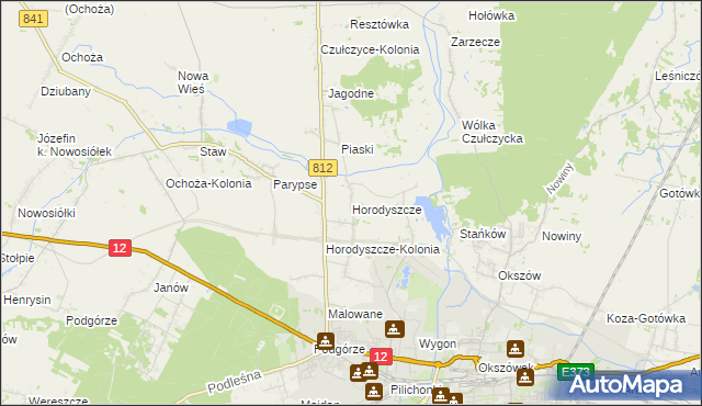 mapa Horodyszcze gmina Chełm, Horodyszcze gmina Chełm na mapie Targeo