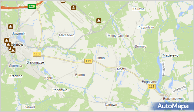 mapa Imno gmina Goleniów, Imno gmina Goleniów na mapie Targeo