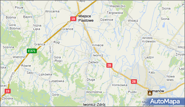 mapa Iwonicz, Iwonicz na mapie Targeo