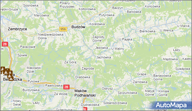 mapa Jachówka, Jachówka na mapie Targeo