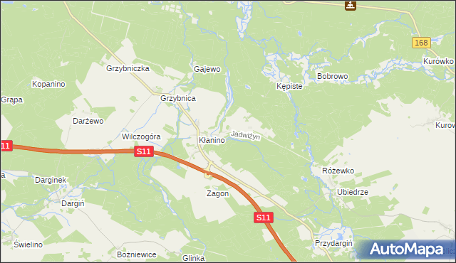 mapa Jadwiżyn gmina Bobolice, Jadwiżyn gmina Bobolice na mapie Targeo