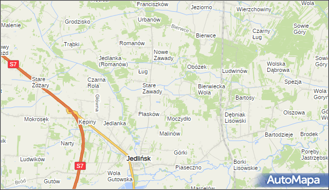 mapa Janki gmina Jedlińsk, Janki gmina Jedlińsk na mapie Targeo