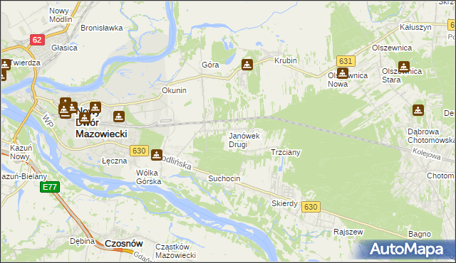 mapa Janówek Drugi, Janówek Drugi na mapie Targeo