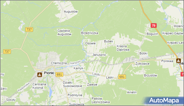 mapa Januszno, Januszno na mapie Targeo