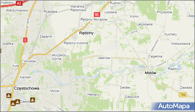 mapa Jaskrów, Jaskrów na mapie Targeo