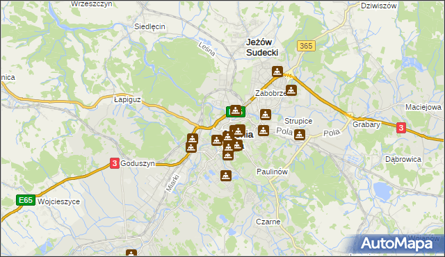 mapa Jelenia Góra, Jelenia Góra na mapie Targeo