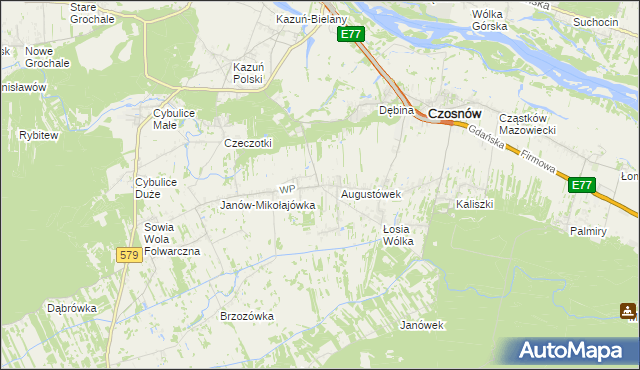 mapa Jesionka gmina Czosnów, Jesionka gmina Czosnów na mapie Targeo