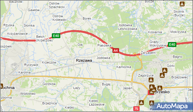 mapa Jodłówka gmina Rzezawa, Jodłówka gmina Rzezawa na mapie Targeo