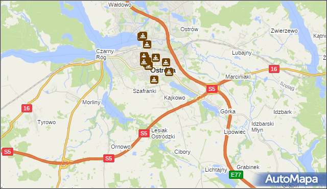 mapa Kajkowo, Kajkowo na mapie Targeo