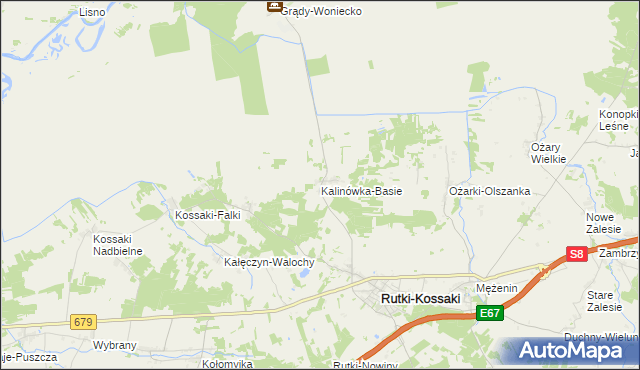 mapa Kalinówka-Basie, Kalinówka-Basie na mapie Targeo