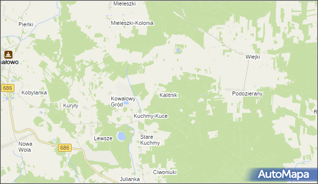 mapa Kalitnik, Kalitnik na mapie Targeo