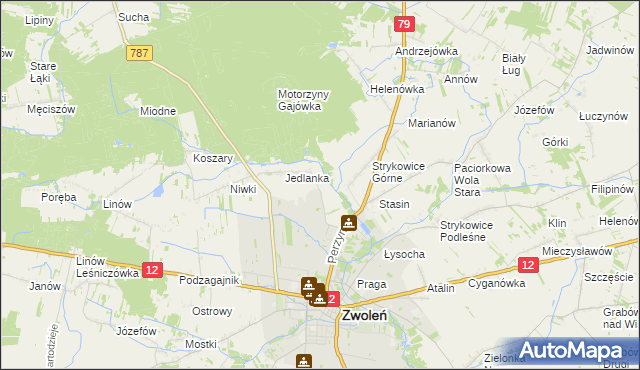 mapa Karczówka gmina Zwoleń, Karczówka gmina Zwoleń na mapie Targeo