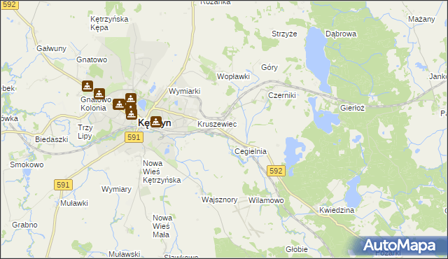 mapa Karolewo gmina Kętrzyn, Karolewo gmina Kętrzyn na mapie Targeo