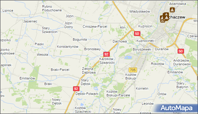 mapa Karolków Szwarocki, Karolków Szwarocki na mapie Targeo