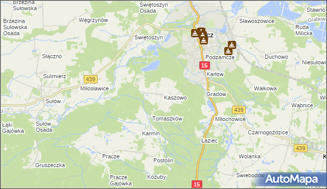 mapa Kaszowo, Kaszowo na mapie Targeo