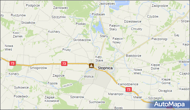 mapa Kąty Stare, Kąty Stare na mapie Targeo