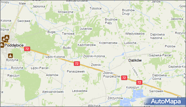 mapa Kazimierzów gmina Dalików, Kazimierzów gmina Dalików na mapie Targeo