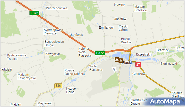 mapa Kębłów gmina Piaski, Kębłów gmina Piaski na mapie Targeo