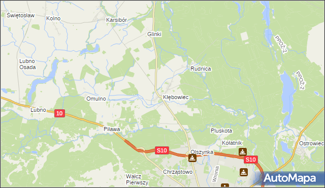 mapa Kłębowiec, Kłębowiec na mapie Targeo