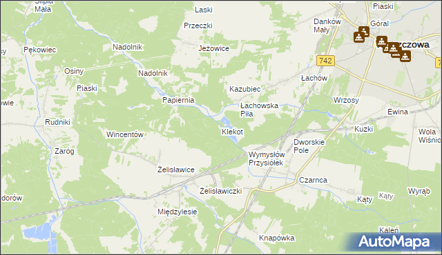 mapa Klekot, Klekot na mapie Targeo