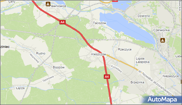 mapa Kleszczów gmina Rudziniec, Kleszczów gmina Rudziniec na mapie Targeo