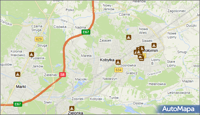 mapa Kobyłka, Kobyłka na mapie Targeo