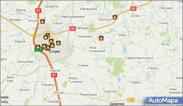 mapa Kociszew gmina Grójec, Kociszew gmina Grójec na mapie Targeo