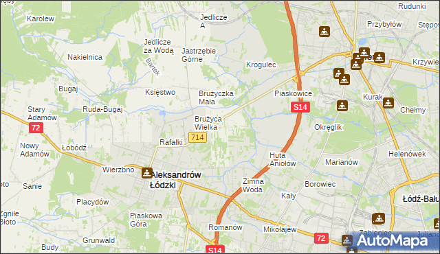 mapa Kolonia Brużyca, Kolonia Brużyca na mapie Targeo