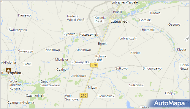 mapa Kolonia Łódź, Kolonia Łódź na mapie Targeo