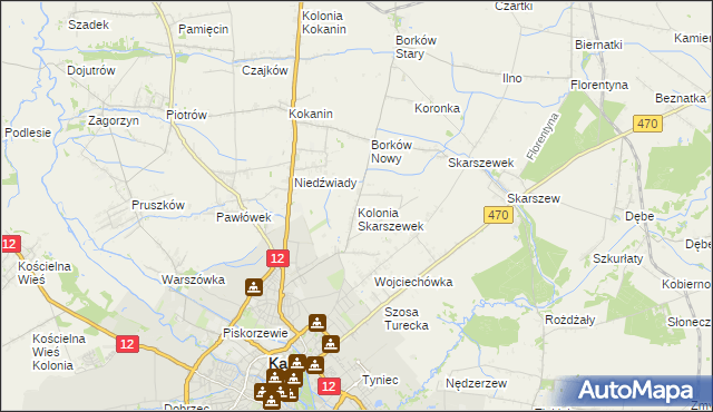 mapa Kolonia Skarszewek, Kolonia Skarszewek na mapie Targeo