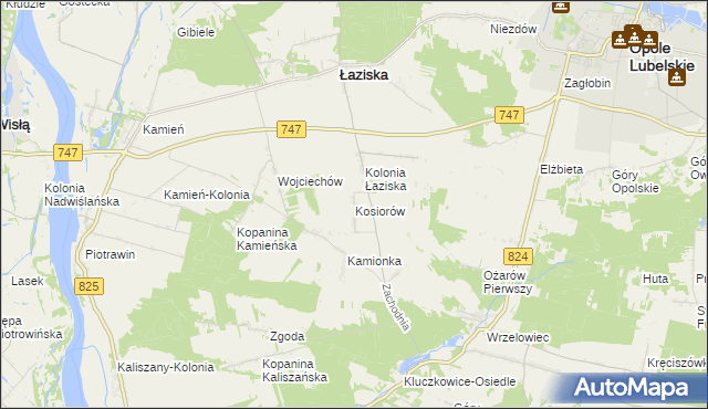 mapa Kosiorów gmina Łaziska, Kosiorów gmina Łaziska na mapie Targeo