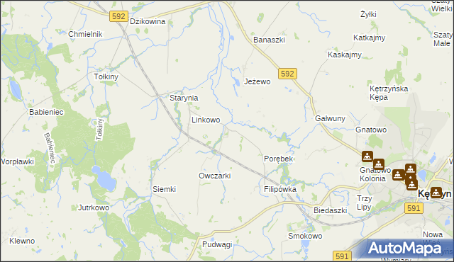 mapa Kotkowo gmina Kętrzyn, Kotkowo gmina Kętrzyn na mapie Targeo