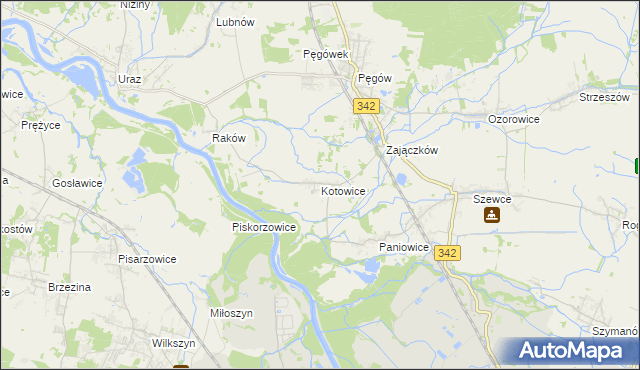 mapa Kotowice gmina Oborniki Śląskie, Kotowice gmina Oborniki Śląskie na mapie Targeo