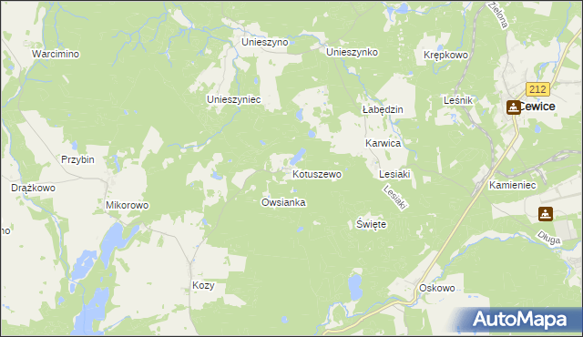 mapa Kotuszewo, Kotuszewo na mapie Targeo