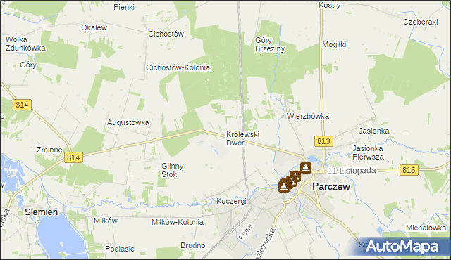 mapa Królewski Dwór, Królewski Dwór na mapie Targeo