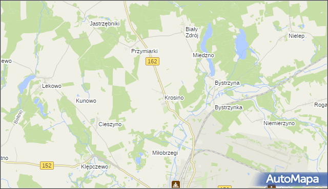 mapa Krosino gmina Świdwin, Krosino gmina Świdwin na mapie Targeo