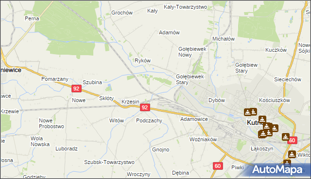 mapa Krzesinówek, Krzesinówek na mapie Targeo