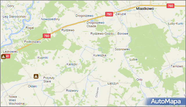 mapa Kuleszka, Kuleszka na mapie Targeo