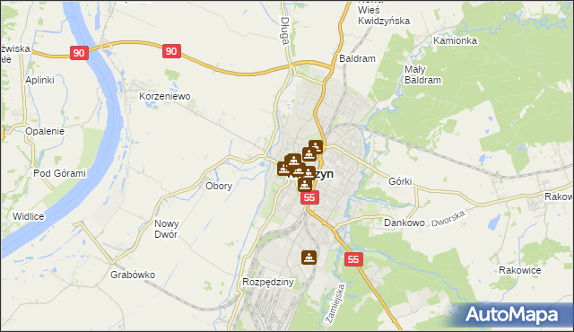 mapa Kwidzyn, Kwidzyn na mapie Targeo