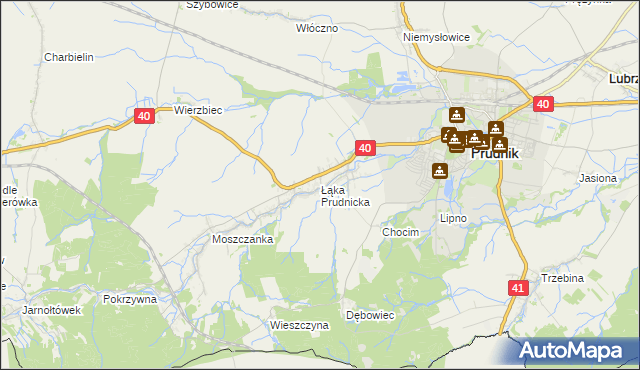 mapa Łąka Prudnicka, Łąka Prudnicka na mapie Targeo