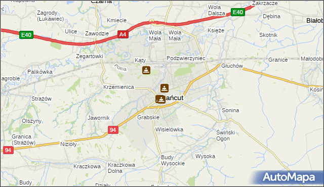 mapa Łańcut, Łańcut na mapie Targeo