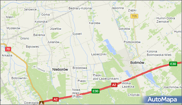 mapa Łasieczniki, Łasieczniki na mapie Targeo